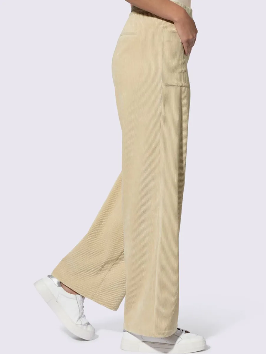 Pantalons large en velours avec ceinture élastique confortable
