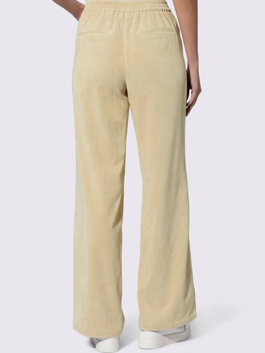Pantalons large en velours avec ceinture élastique confortable