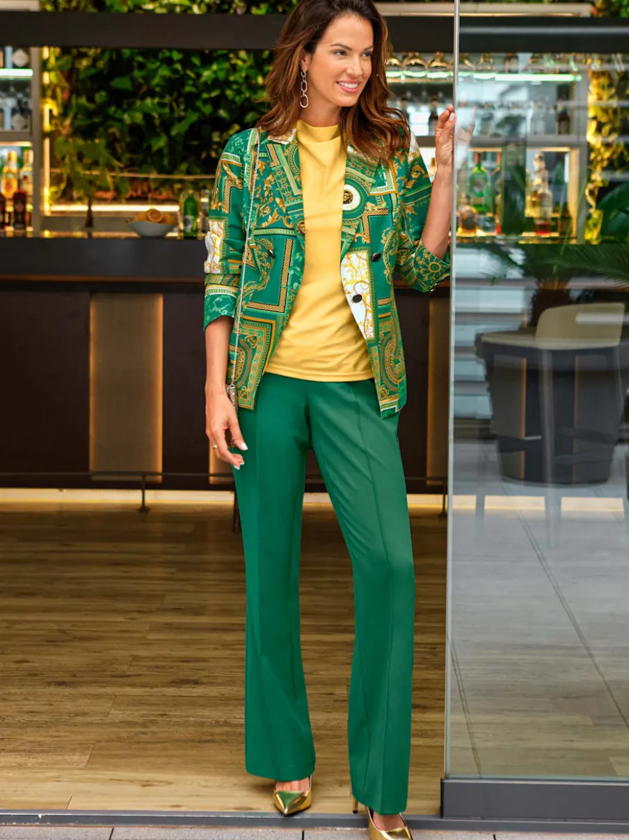 Pantalons larges avec ceinture élastique et nervures raffinées