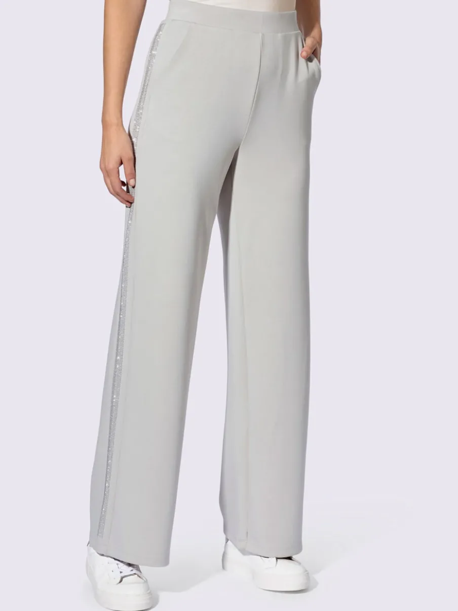 Pantalons larges avec poches avant et pierres brillantes