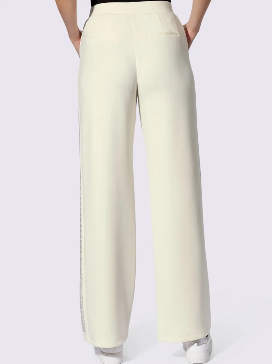 Pantalons larges avec poches avant et pierres brillantes