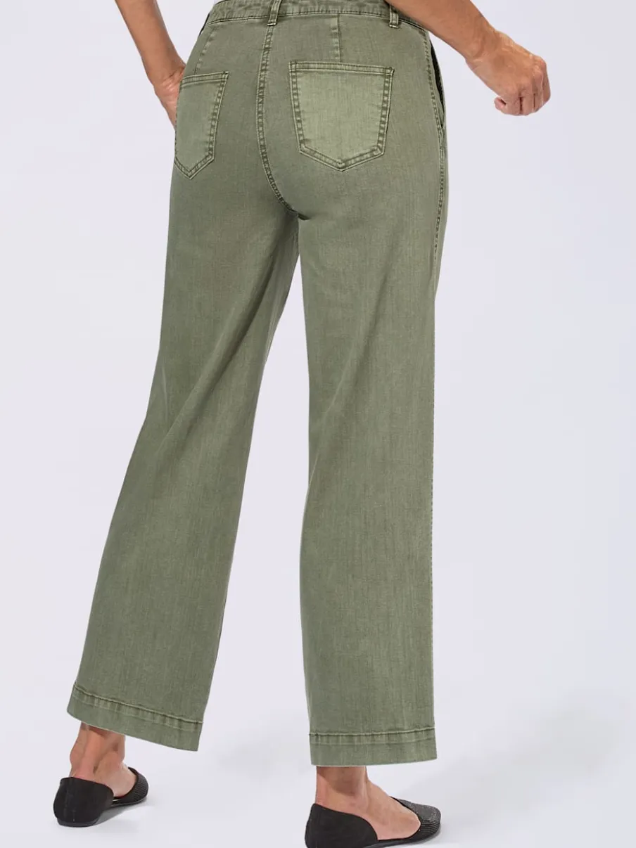 Pantalons larges avec poches et matière twill douce