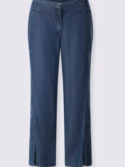 Pantalons larges en jean et lyocell à ceinture