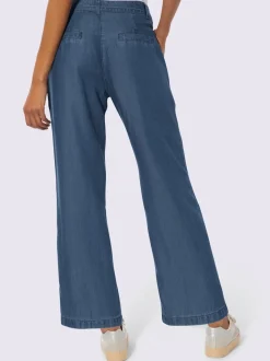 Pantalons larges en jean et lyocell à ceinture