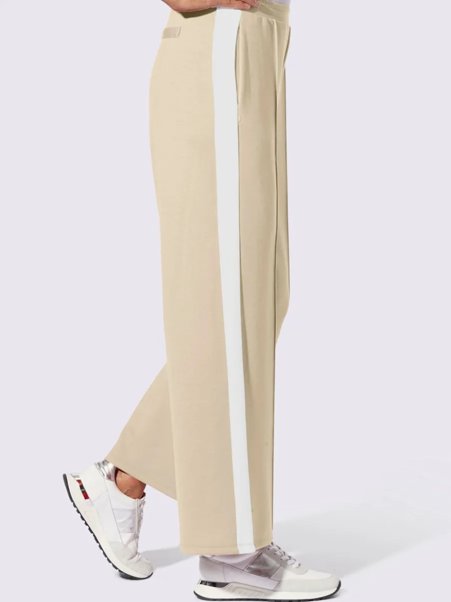 Pantalons larges en jersey avec ceinture élastique et poches