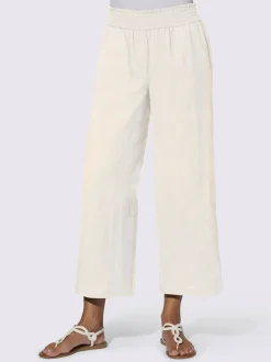 Pantalons larges en lin avec ceinture élastique confortable