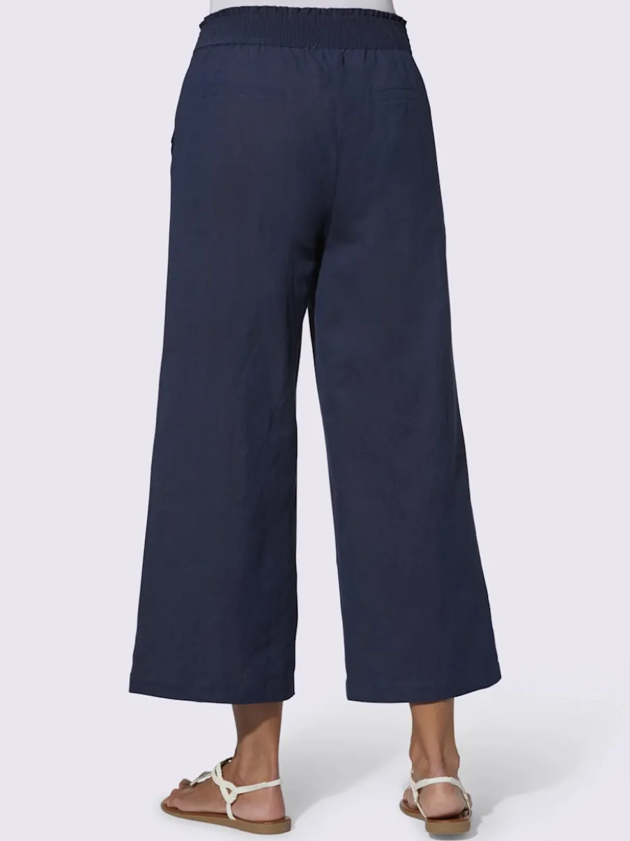Pantalons larges en lin avec ceinture élastique confortable