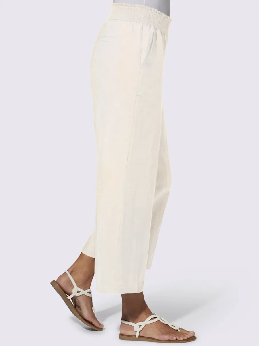 Pantalons larges en lin avec ceinture élastique confortable
