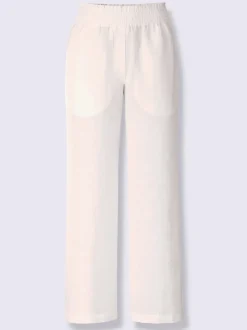 Pantalons larges en lin avec ceinture élastique confortable