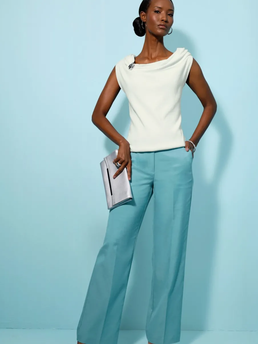 Pantalons larges en mélange de lyocell avec poches