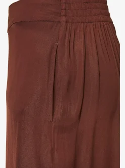 Pantalons larges en satin avec ceinture élastique confortable