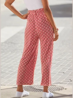 Pantalons larges imprimés en jersey doux à nouer