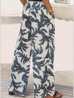 Pantalons légers à ceinture lisse avec poches fendues