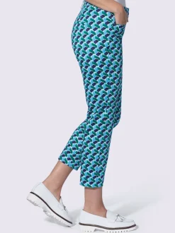 Pantalon slim avec poches et motif géométrique