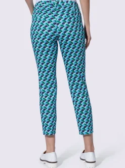 Pantalon slim avec poches et motif géométrique