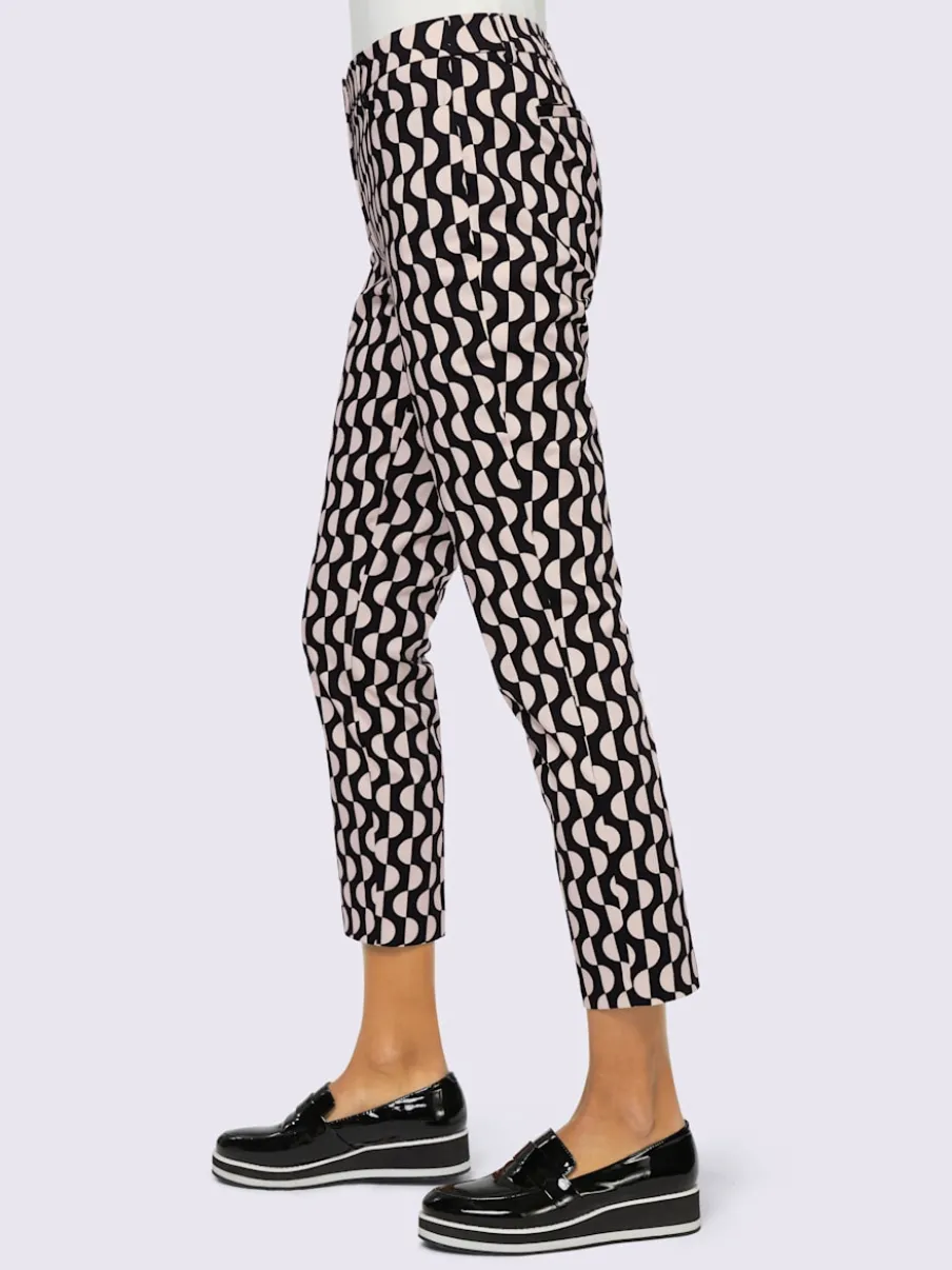 Pantalon slim à imprimé graphique et poches fendues