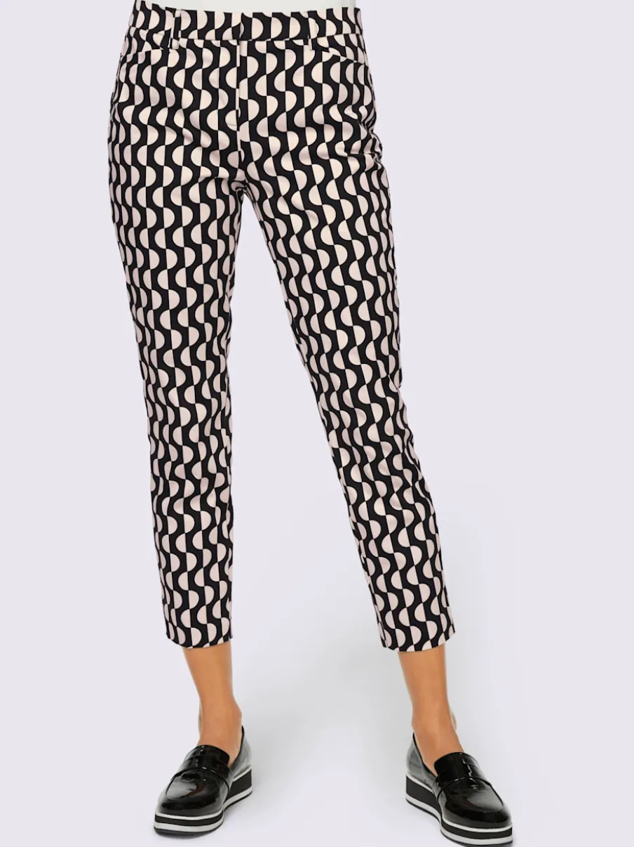 Pantalon slim à imprimé graphique et poches fendues