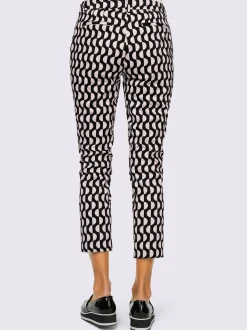 Pantalon slim à imprimé graphique et poches fendues