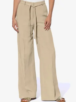 Pantalons Marlène amples en lin avec poches latérales