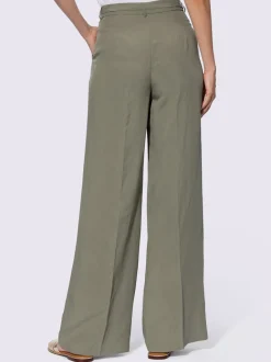 Pantalons Marlène amples en lin avec poches latérales