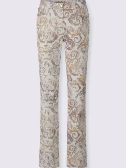 Pantalons à motif décoratif en satin de coton