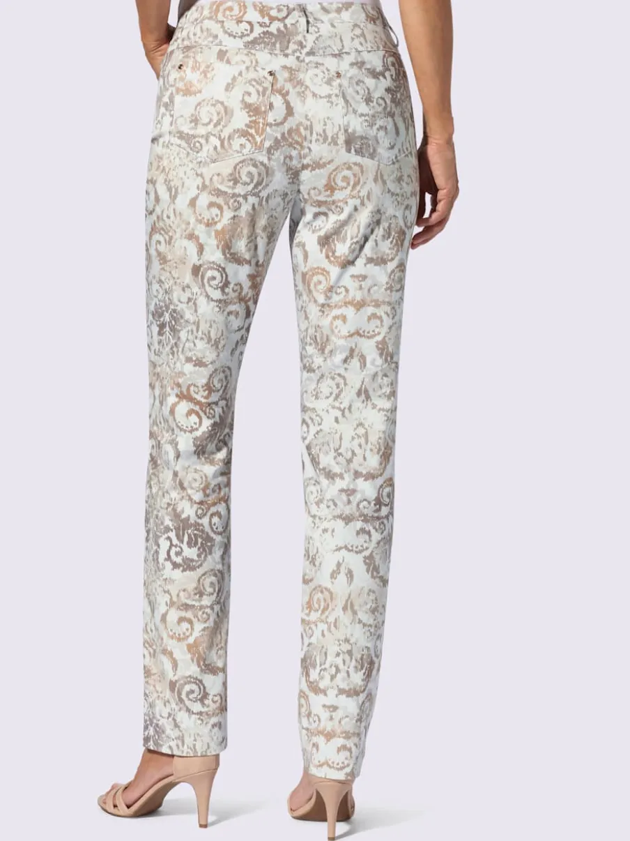Pantalons à motif décoratif en satin de coton