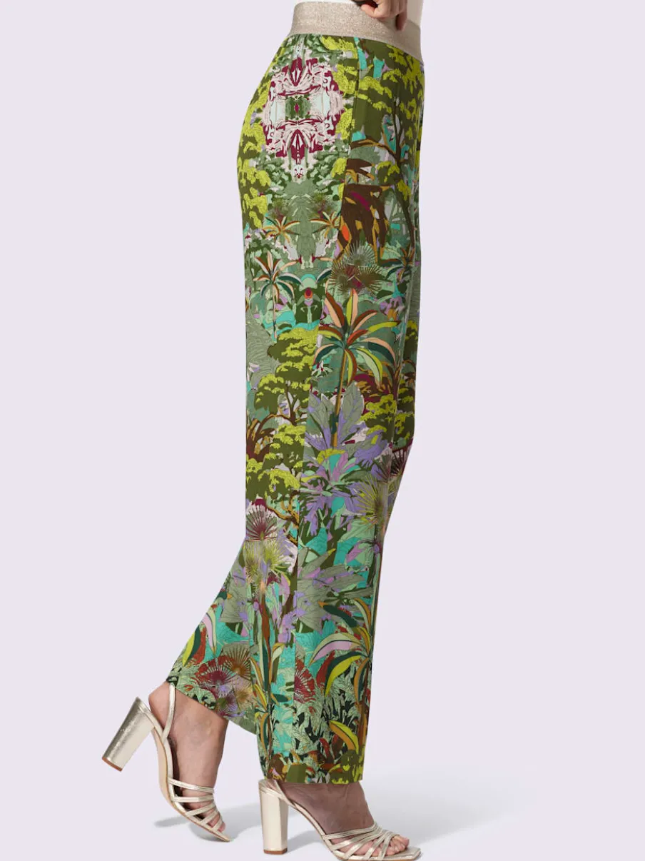 Pantalons à motif jungle avec ceinture élastique confortable