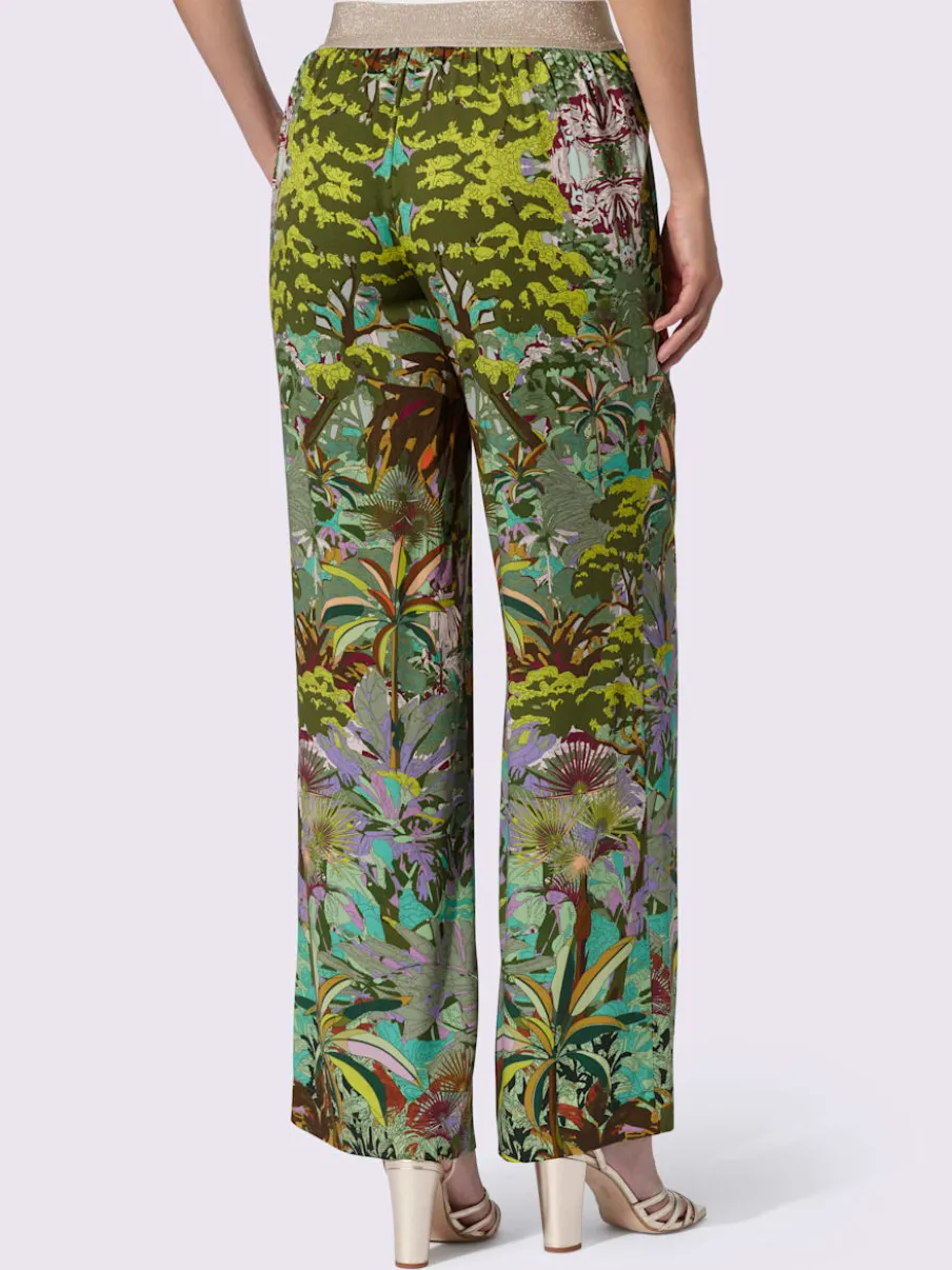 Pantalons à motif jungle avec ceinture élastique confortable