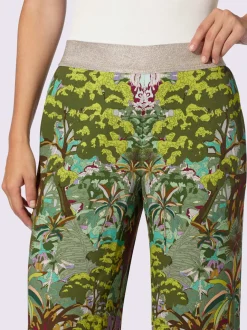 Pantalons à motif jungle avec ceinture élastique confortable