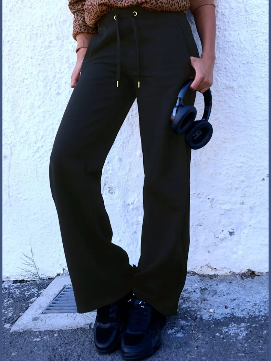 Pantalons moulants avec poches élastiques et empiècements côtelés