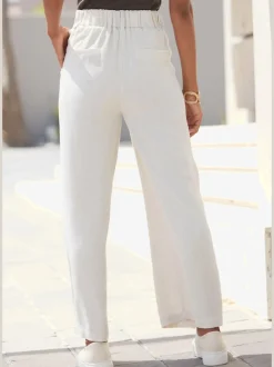 Pantalons palazzo avec élastique et poches latérales