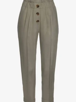 Pantalons paperbag légers avec taille élastique et poches