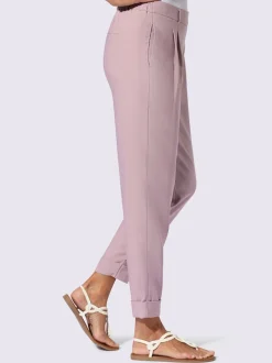 Pantalons à pinces avec ceinture élastique et poches