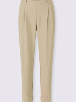 Pantalons à pinces avec ceinture élastique et poches