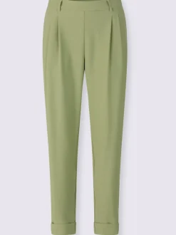 Pantalons à pinces avec ceinture élastique et poches