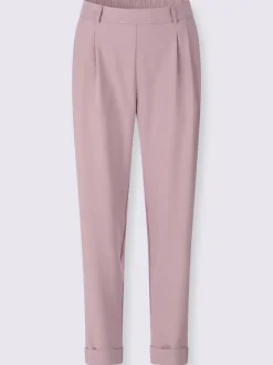 Pantalons à pinces avec ceinture élastique et poches