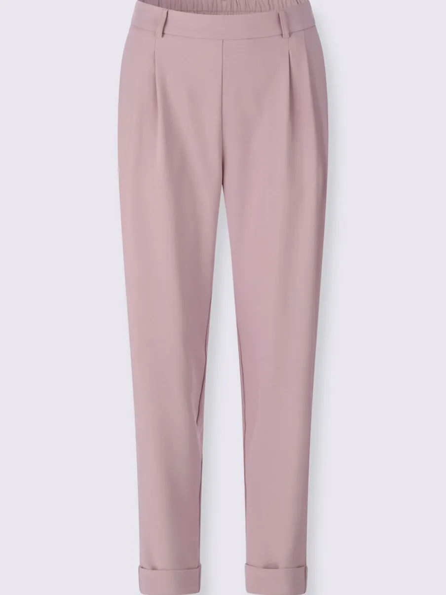 Pantalons à pinces avec ceinture élastique et poches