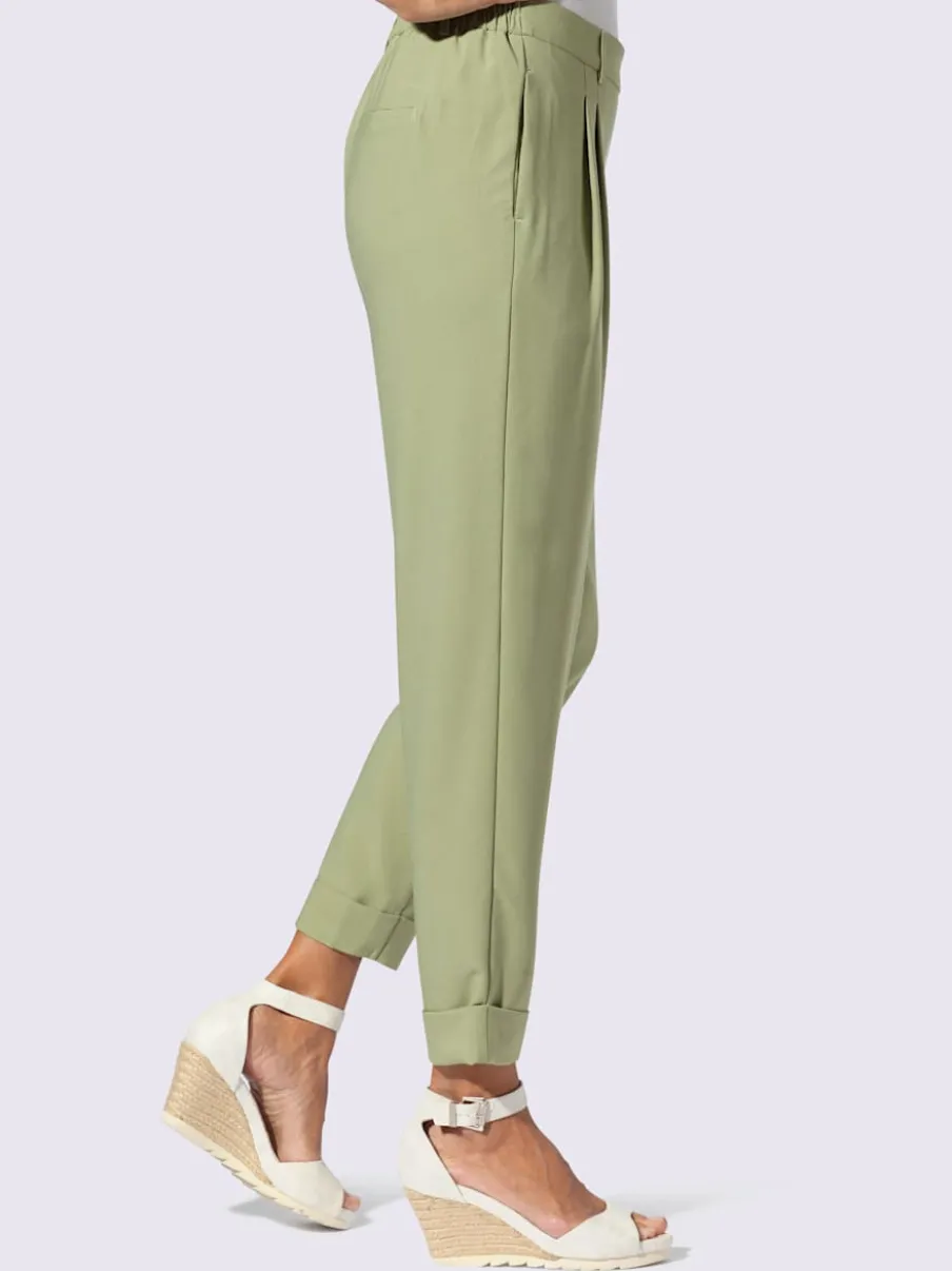 Pantalons à pinces avec ceinture élastique et poches