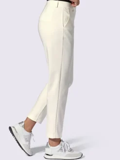 Pantalons à plis repassés avec ceinture élastique invisible