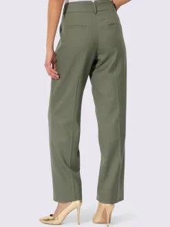 Pantalons plissés en mélange de laine chaude confortables