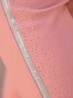 Pantalons 5 poches avec broderie et pierres brillantes
