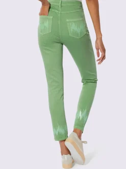 Pantalons 5 poches en coton avec paillettes scintillantes