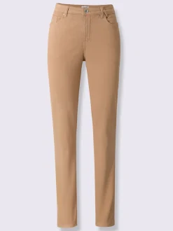 Pantalons 5 poches extensibles avec ceinture gainante fabriqués coton