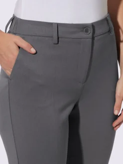 Pantalons à poches fendues en coupe droite élastique