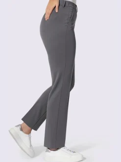 Pantalons à poches fendues en coupe droite élastique