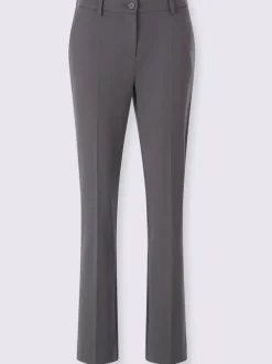 Pantalons à poches fendues en coupe droite élastique