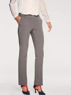 Pantalons à poches fendues en coupe droite élastique