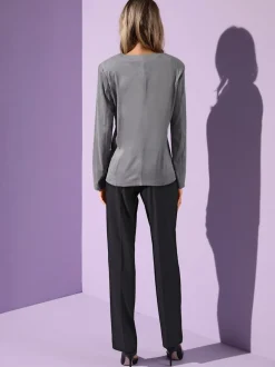 Pantalons silhouette affinée taille élastiquée respirants faciles entretien