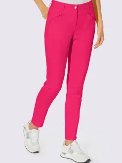 Pantalons skinny extensibles avec poches décoratives et fente