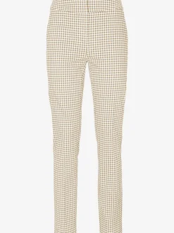 Pantalons skinny à poches fendues et motif géométrique